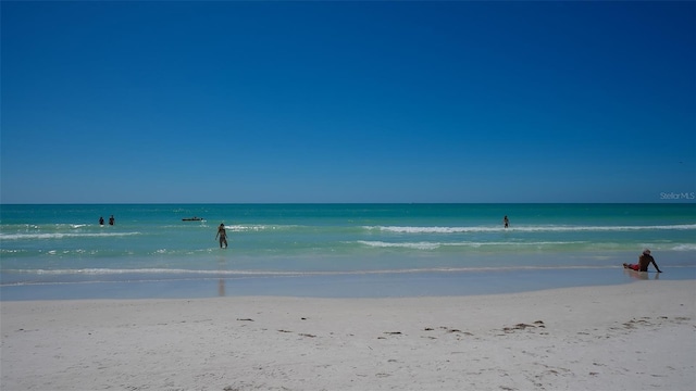 property view of water featuring a view of the beach