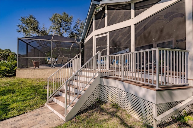 exterior space featuring a lanai and a patio