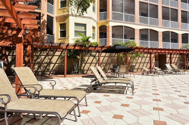 view of patio / terrace with a pergola