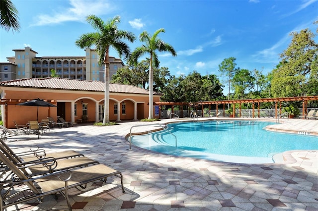 view of pool with a patio