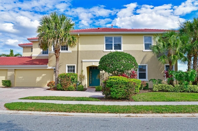 view of front of house with a garage