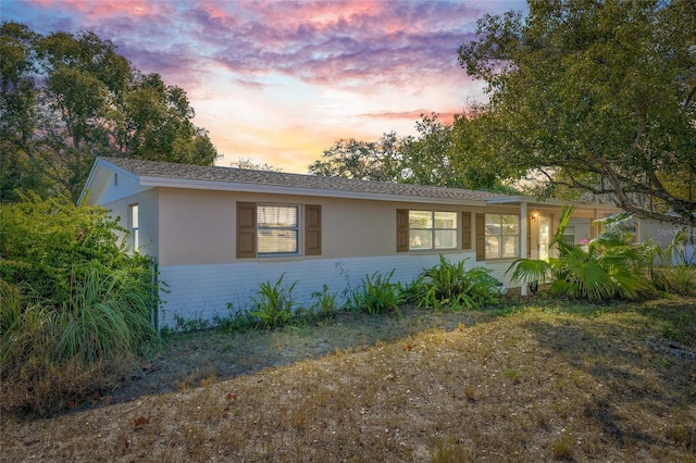 view of single story home