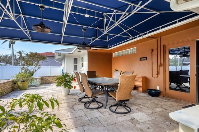 view of patio / terrace featuring ceiling fan