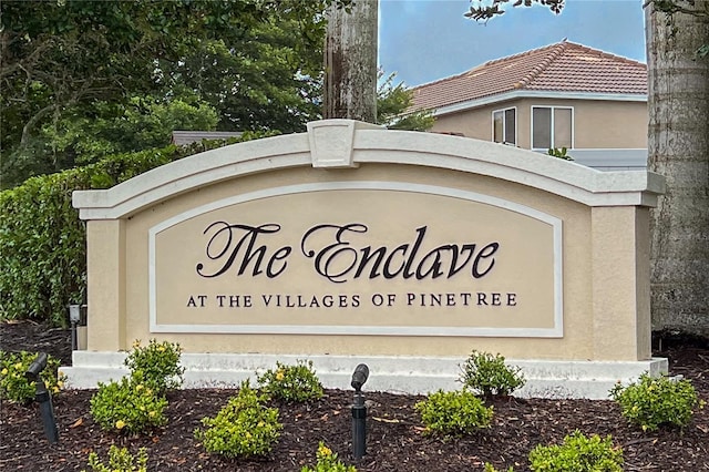 view of community sign