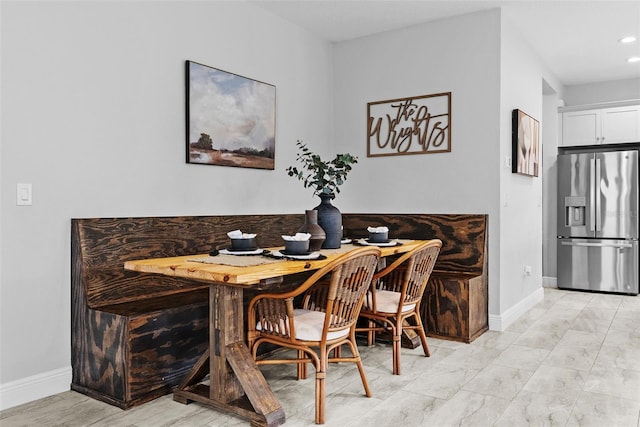 view of dining room