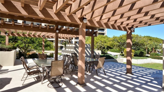 view of patio / terrace with a pergola