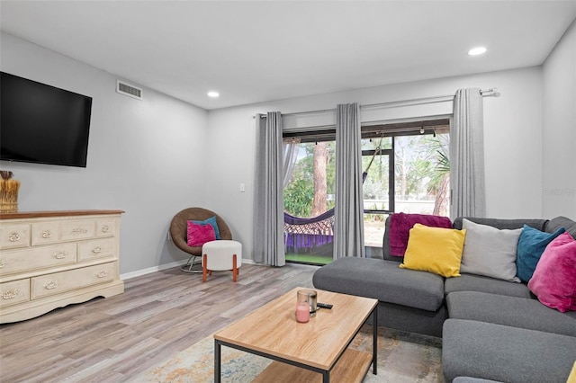 living room featuring hardwood / wood-style flooring