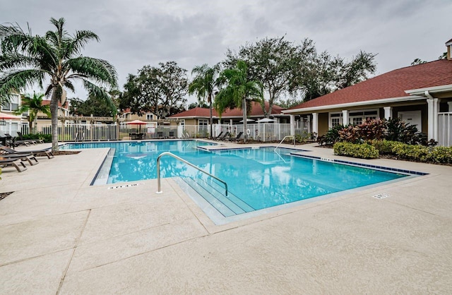 view of pool with a patio