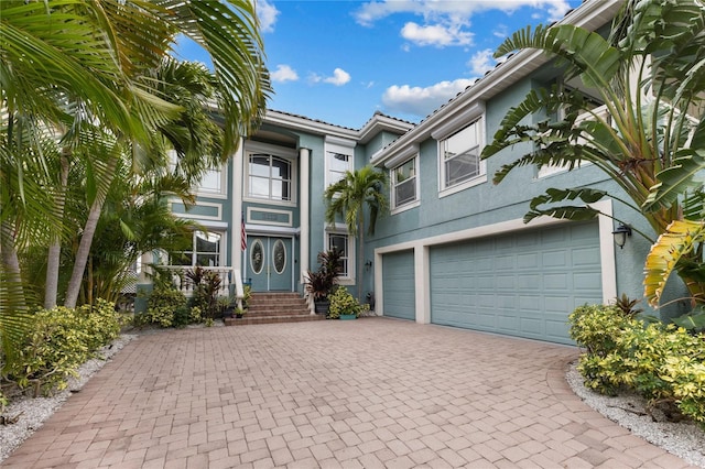 view of front of home featuring a garage