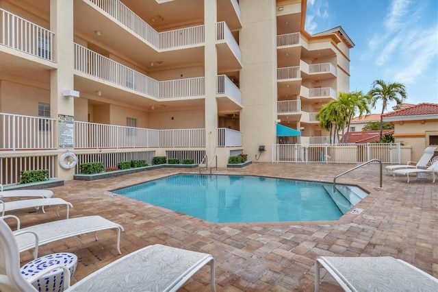 view of pool with a patio area