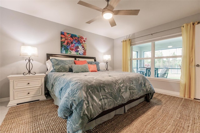 bedroom with ceiling fan