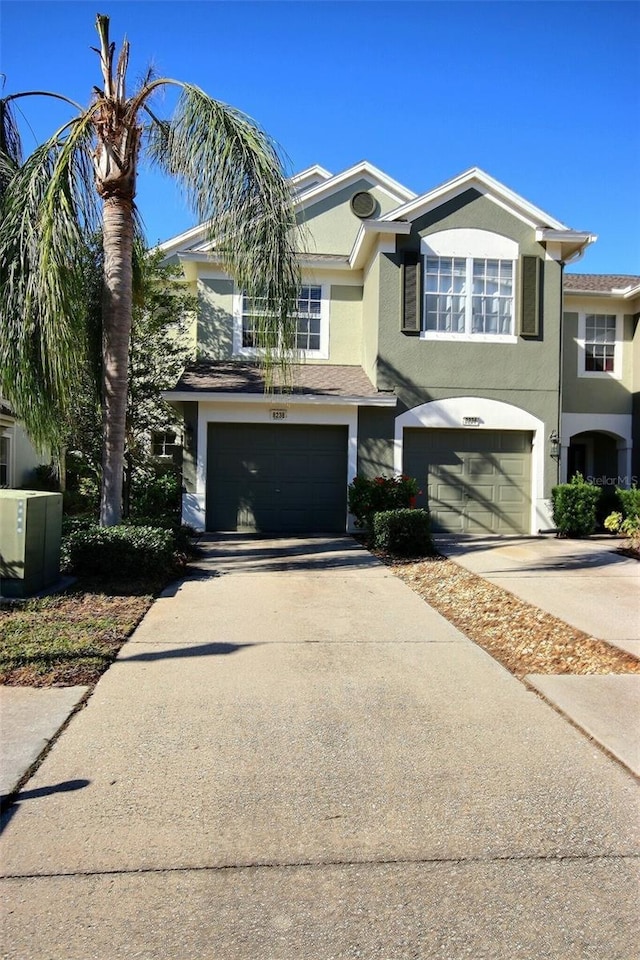 view of front of house with a garage