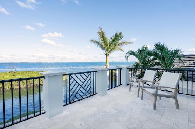 balcony with a water view