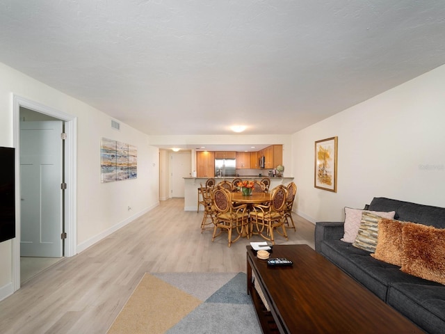 living room featuring light hardwood / wood-style flooring