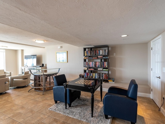 office space featuring a textured ceiling