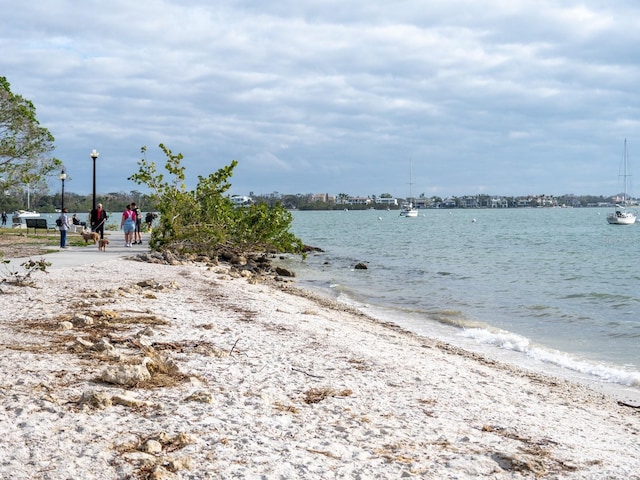 water view with a view of the beach