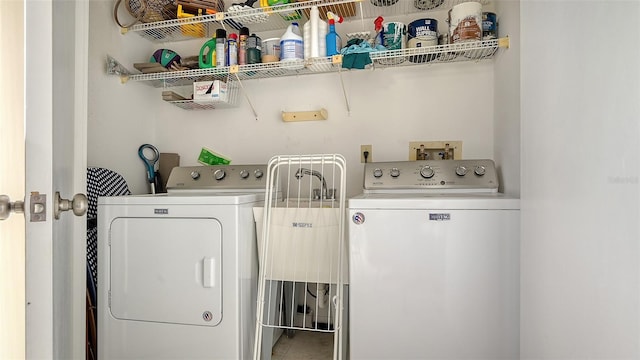 laundry area featuring independent washer and dryer