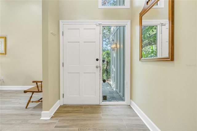 foyer featuring light hardwood / wood-style flooring