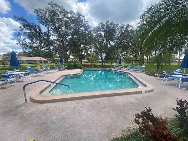 view of pool with a patio