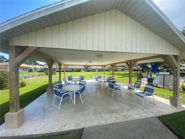 view of patio featuring a gazebo