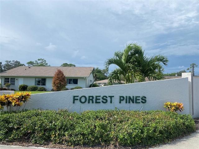 view of community sign