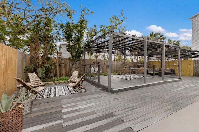 wooden deck with a pergola