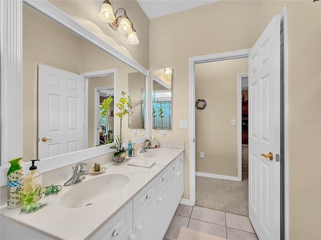 bathroom featuring tile patterned floors and vanity