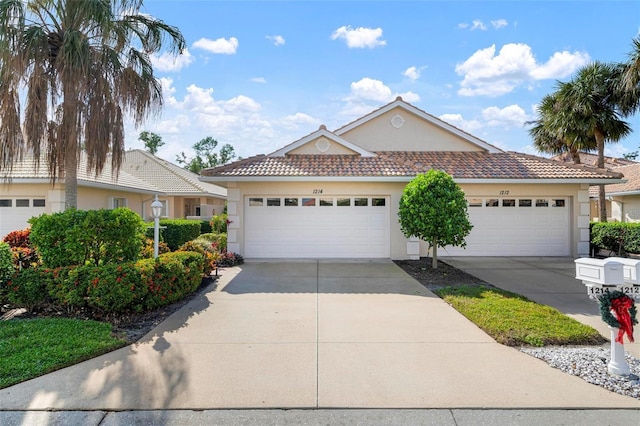 view of front of property featuring a garage