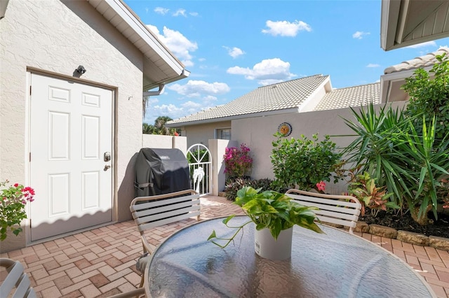 view of patio / terrace with a grill