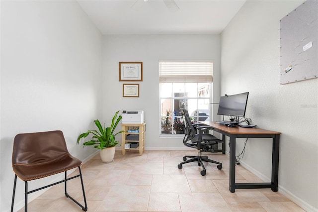 office featuring light tile patterned floors