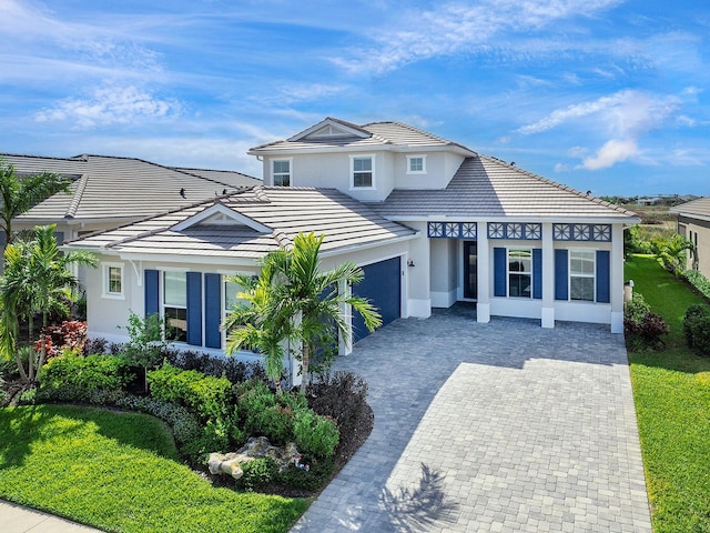 view of front of house with a garage