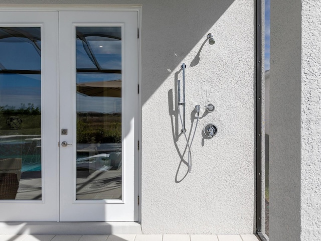 details featuring french doors