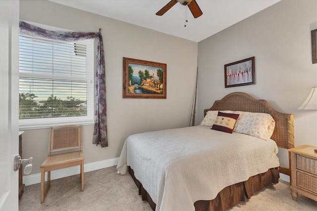 bedroom with ceiling fan