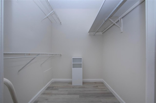 walk in closet featuring light wood-type flooring