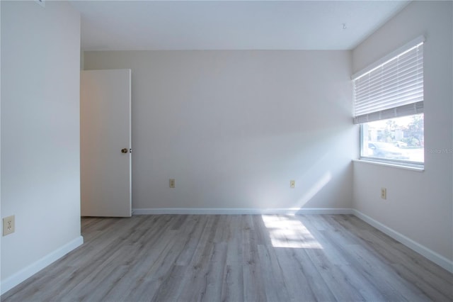 empty room featuring light wood-type flooring