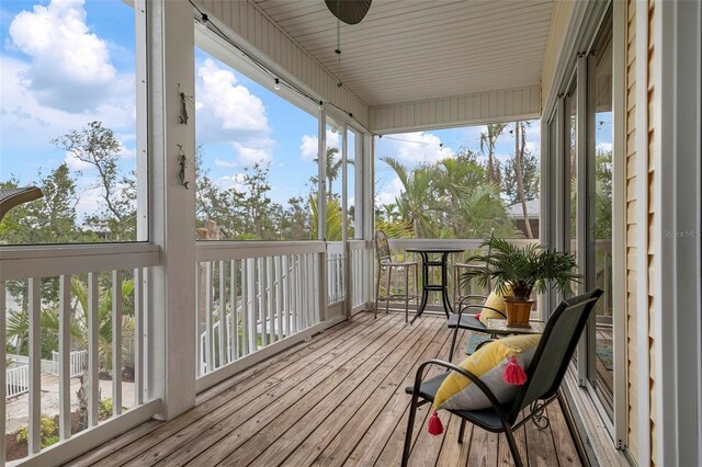 view of sunroom