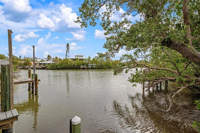 water view with a dock