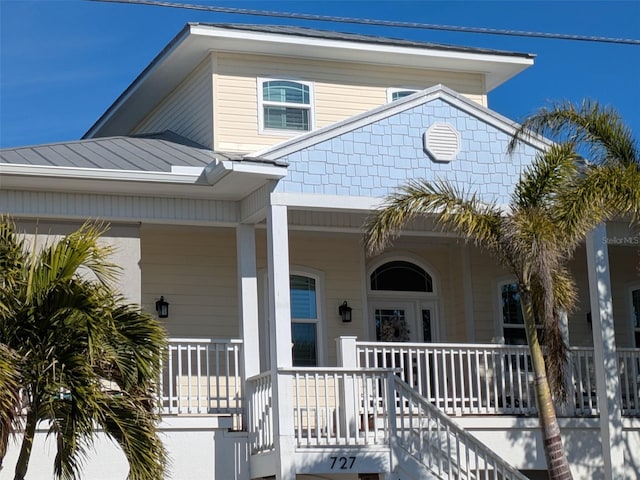 view of front of home featuring covered porch