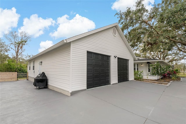 view of garage