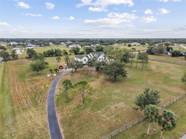 drone / aerial view with a rural view