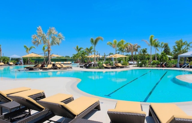 view of pool with a patio