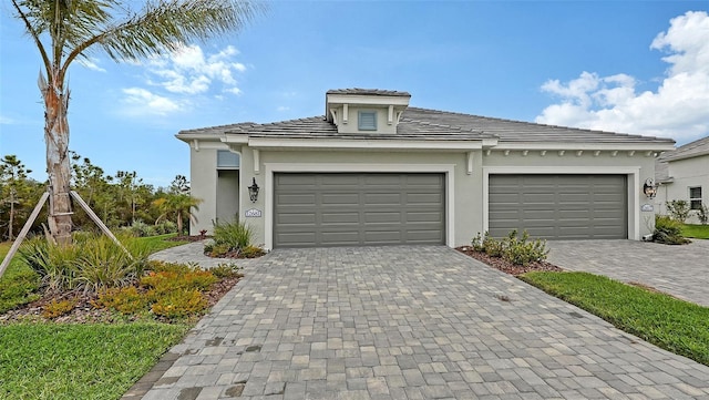 exterior space featuring a garage