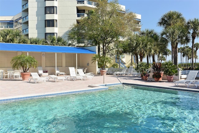 view of pool with a patio area