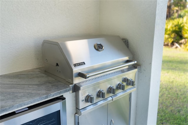 exterior details featuring beverage cooler