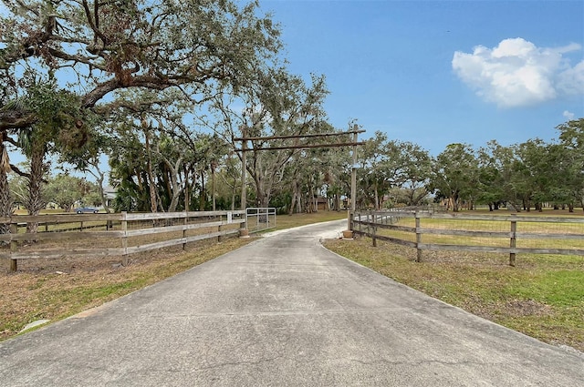 view of street featuring a rural view