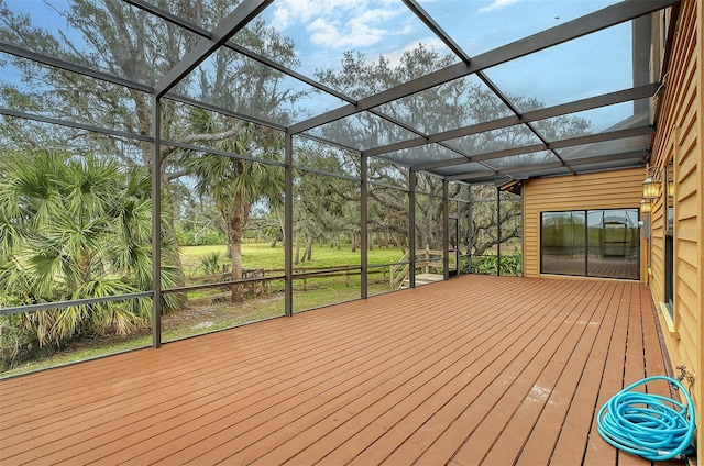 deck with a lanai