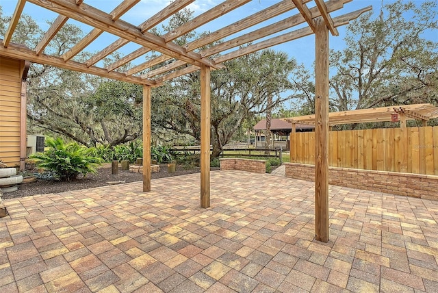 view of patio / terrace with a pergola