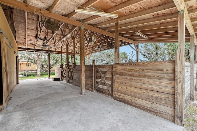 view of horse barn