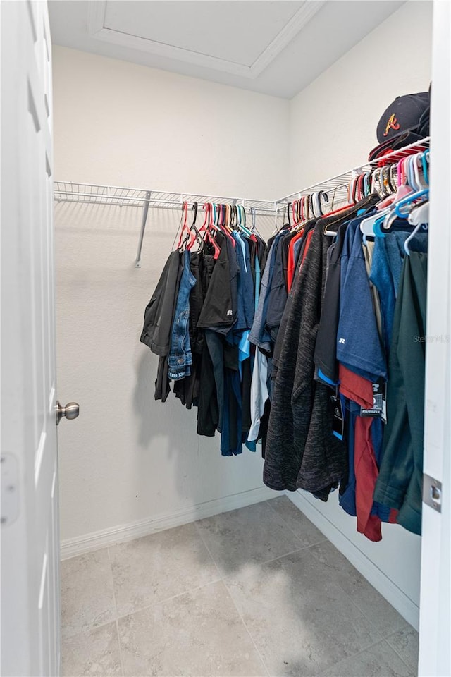 view of walk in closet