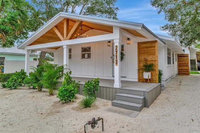 exterior space with a porch